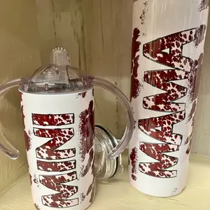 Mama/mini brown cow tumbler set