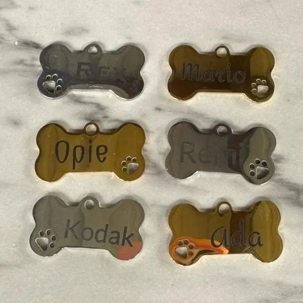 Custom Pet Tags - Personalized Bone Shaped Name Tags for Pets