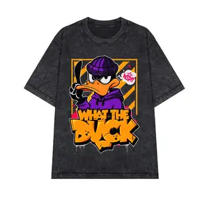What The Duck Graffiti Washed Tee - Premium 100% Cotton Oversized T-Shirt with Iconic Design & Mineral Wash MELISSA ANN
