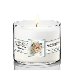 Courtside Market Hydrangea Circular Candle Glass 9.6 oz.