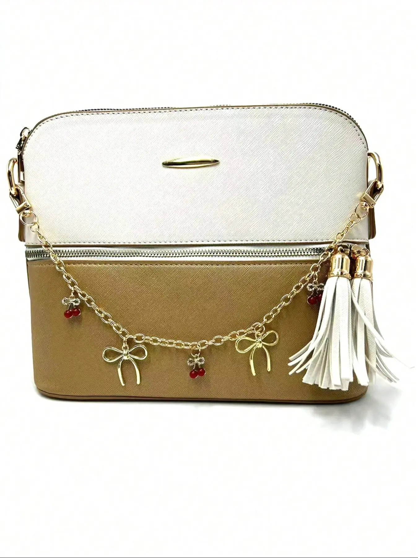 Trendy Cherry Bowknot Keychain Bag Decoration, Extended Chain for Handbags, Stylish Accessories for Modern Bags