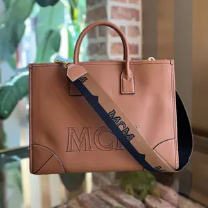 Pre-owned MCM lleather Crossbody Bags Cognac Mucnchen Spanish Calf Leather Tote