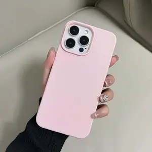 Pink Solid Color Phone Case, Anti-drop Phone Protector Cover, Phone Accessories Compatible with iPhone  11 12 13 14 15 16 17Pro Max, Casing