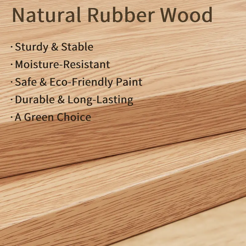 Small Solid Wood Nightstand - Walnut, Space-Saving Design