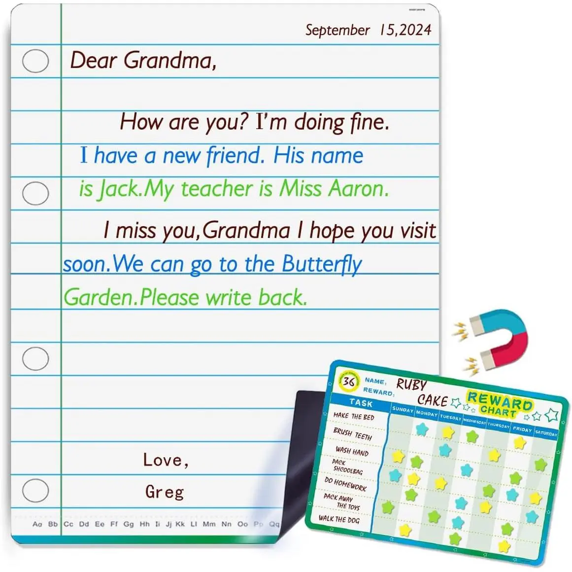 Lined Notebook Paper for Whiteboard 23.3x16.5in,  Chart for ,Giant Notebook Paper for Classroom Draw Write  Dry Erase Handwriting for Teachers