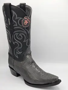 Los Altos Mens Ostrich Leg Snip Toe - Grey