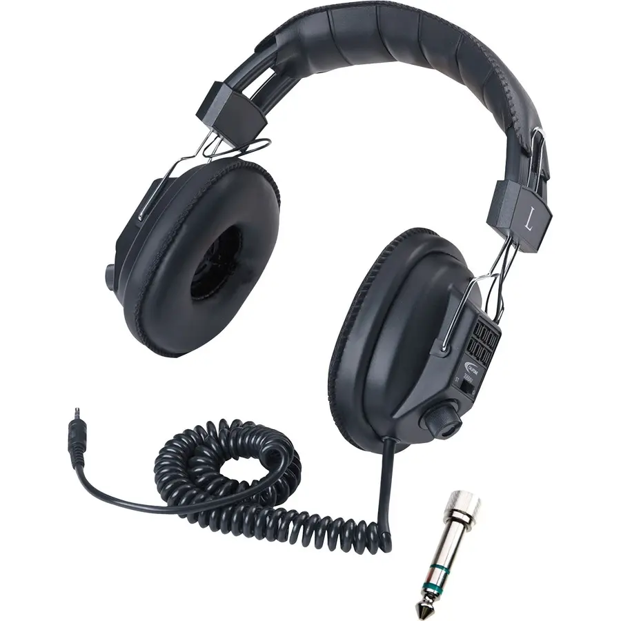Califone 3068AV Wired Over-Ear Headphones - Switchable Stereo-Mono, 3.5MM Plug Adapter, Adjustable Durable Cord, Noise-Reducing, Computer & Laptop Compatible