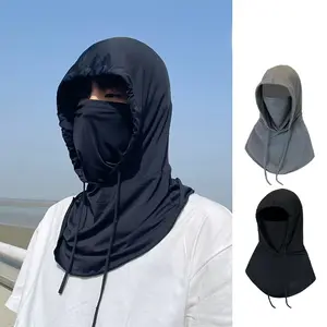 Full-Face Sunshade Mask with Integrated Protection, Ice Sliky Fiber Fabric Neck Gaiter for Summer Riding and Outdoor Hiking, Unisex Face Cover for Driving