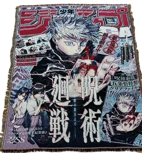 cursed spirit battle scene woven tapestry – oversized wall hanging