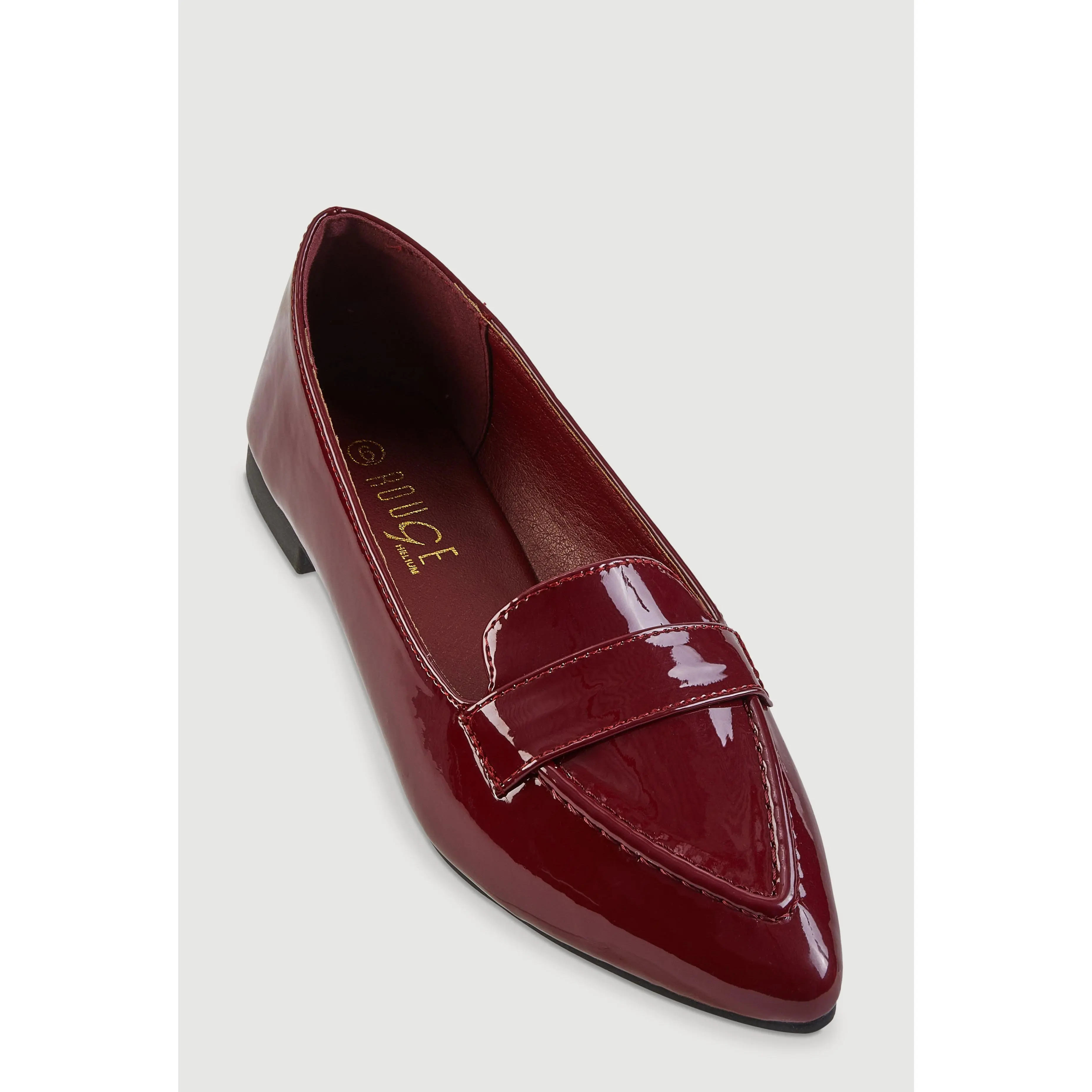 Faux Leather Pointed Toe Loafers