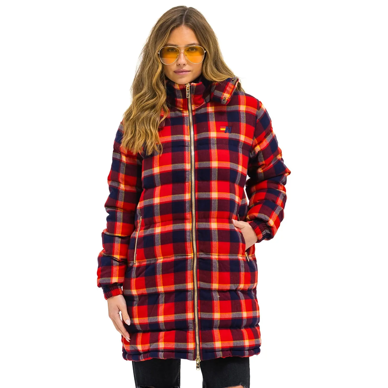 PLAID UNISEX LONG TREKKER JACKET - RUGBY PLAID