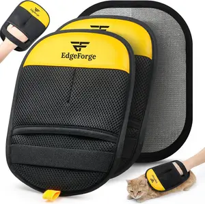 EdgeForge Pet Hair Removal Glove – Electrostatic Pet Hair Remover Glove, Reusable Magic Brush Pet Hair Grooming Tool for Cats & Dogs, Furniture, Carpet, Clothing & Car Seat – Black