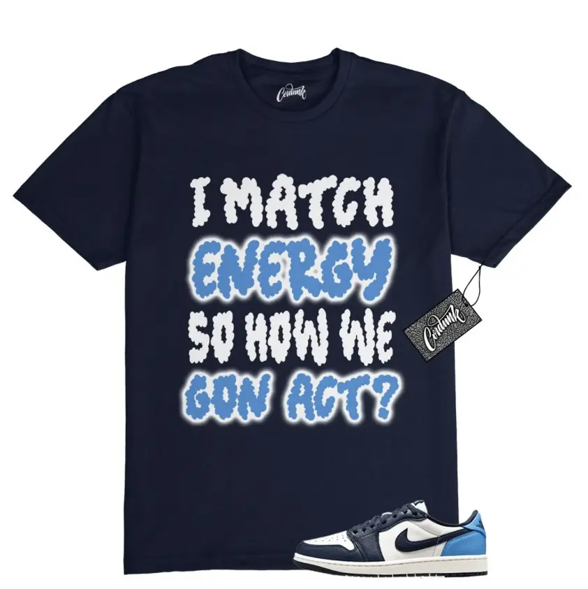 1 Obsidian UNC Navy White University Blue T Shirt Match MATCH, 1 Obsidian Outfit, Graphic Tees, Womenswear Top T-Shirt