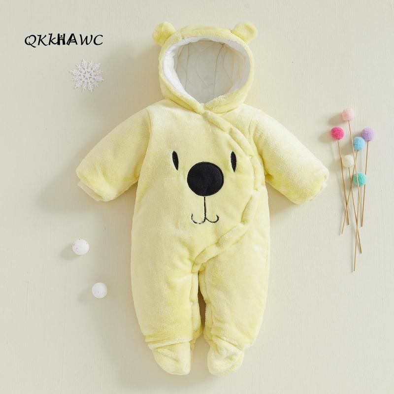 Baby Hooded Footie Romper Snap Up Fleece Snowsuit Winter Outwear Cute Pattern Jumpsuit Cozy Baby Hooded Footie Romper Snap Up Fleece Snowsuit Winter Outwear Cute Pattern Jumpsuit Cozy