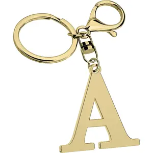 Stainless Steel Gold Letter A-Z Keychain for Women Men, Initial Letter Pendant with Key Ring, Charms for Key Backpack Bag