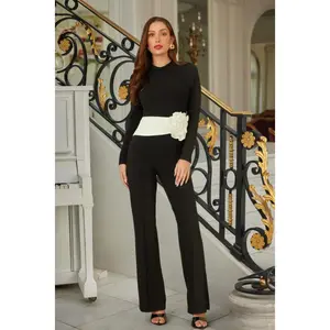 Wide Waistband With Rose Jumpsuit