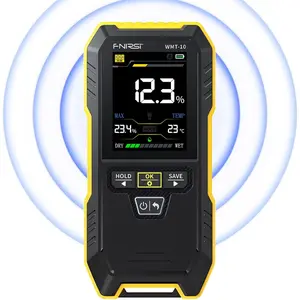 FNRSI WMT-10 Pinless Wood Moisture Meter with Flashlight for Wood, Firewood, Wall Non-contact Timber Damp Detector Non-destructive Humidity Tester for Lumber Concrete Building