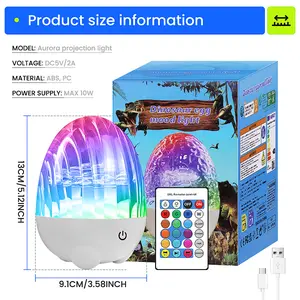 Bluetooth Music Speaker with Aurora Water Wave Projector | Sound-Activated Ambient Light | Wireless Charging Remote Control Gift