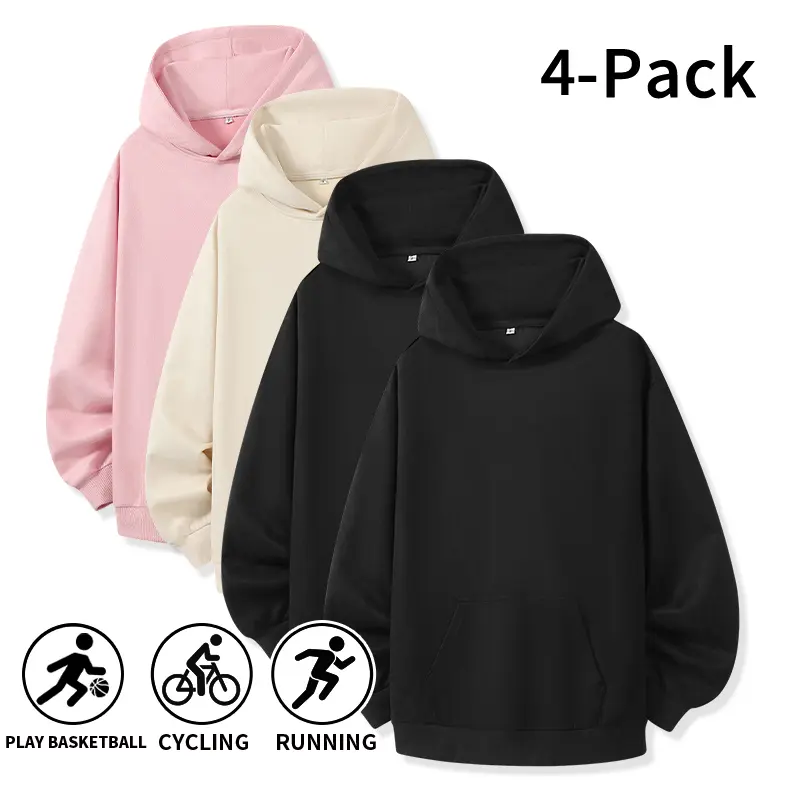 Men’s suede hoodies are available in two options: four-pack sets and individual items. Made from carefully selected, high-quality soft suede fabric, they feature a kangaroo pocket. This long-sleeved casual sports top offers exceptional value for money.