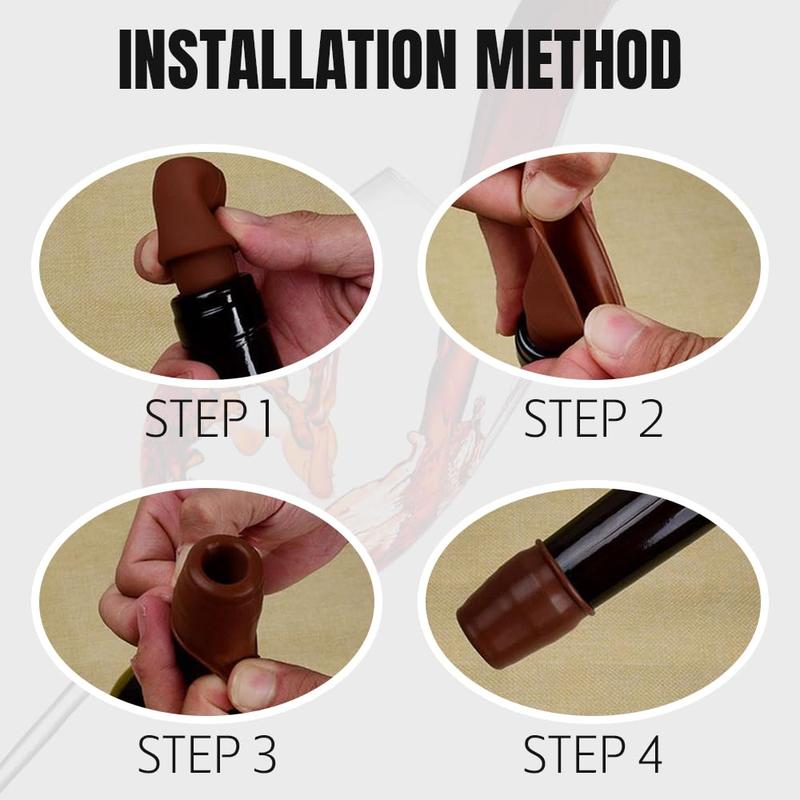 Silicone Wine Stoppers 8 PCS - Reusable Sparkling Wine Bottle Stopper for Home Use, Silicone Material, Suitable for Wine and Champagne Prosecco Utensils