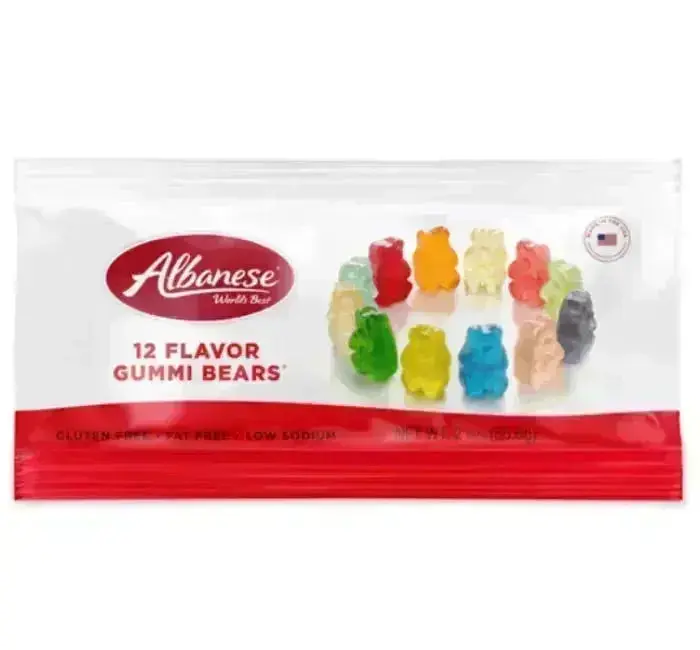 Albanese 12 Flavor Gummi Bear Snack Packs: 12-Piece Display Albanese 12 Flavor Gummi Bear Snack Packs: 12-Piece Display