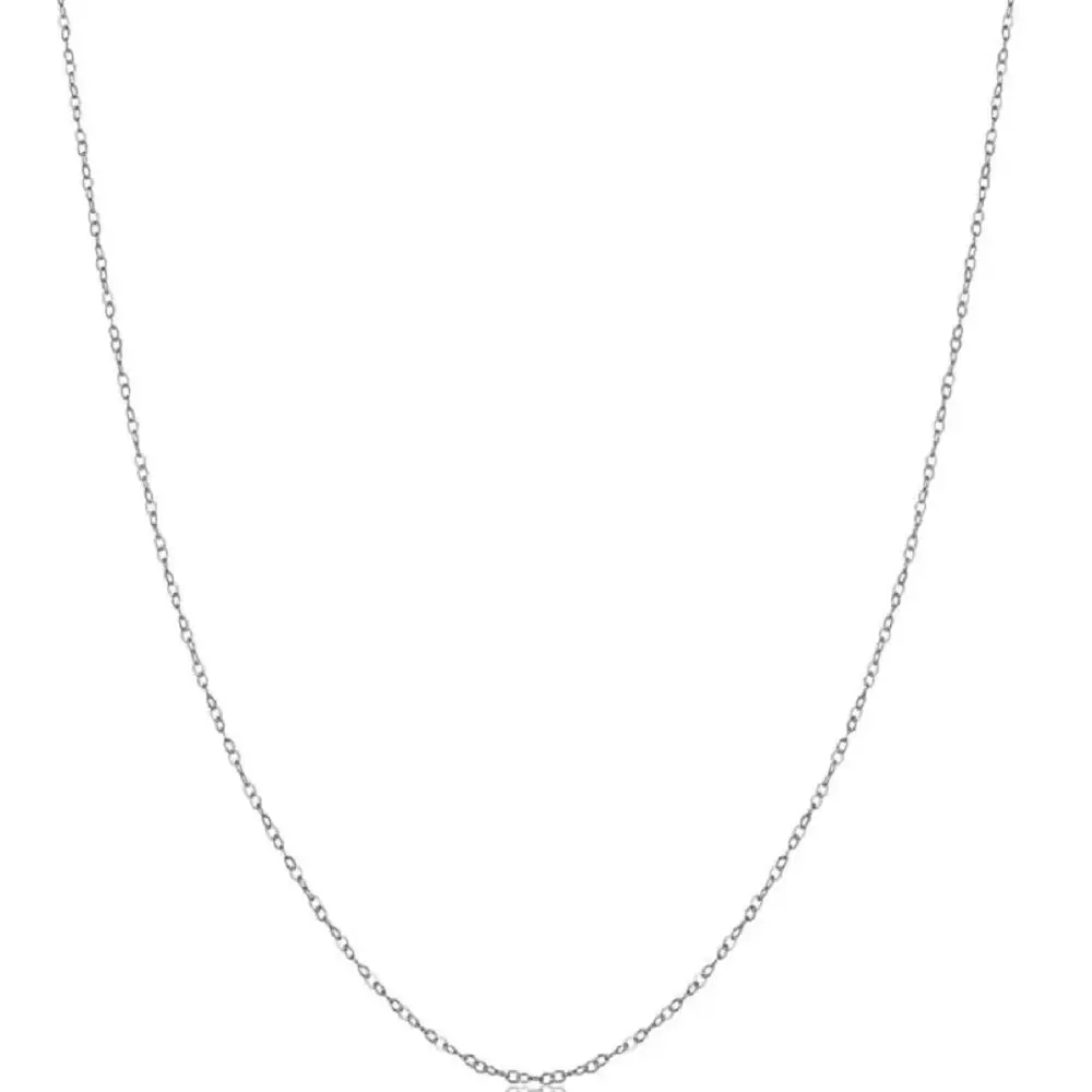 14k White Gold 0.7-mm Round Cable Chain (18 inches) 14k White Gold 0.7-mm Round Cable Chain (18 inches)