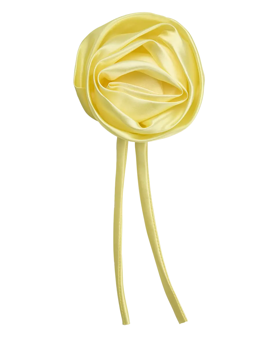 Rosette Lemonade Satin Flower