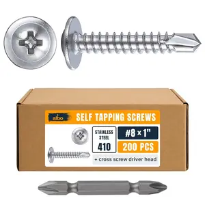 PCS,# x  Stainless Steel Self Tapping Screws,  Stainless Truss Head Sheet Metal Screws, Self Drilling Screws for Metal & Plastic, Rust Resistant Fasteners