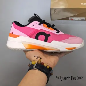 Bold Color Block Street Lifestyle Sneakers, Two-Tone Fuchsia Air-Knit Breath Mesh, Stacked Chunky White Midsole Urban Trend Casual Shoes