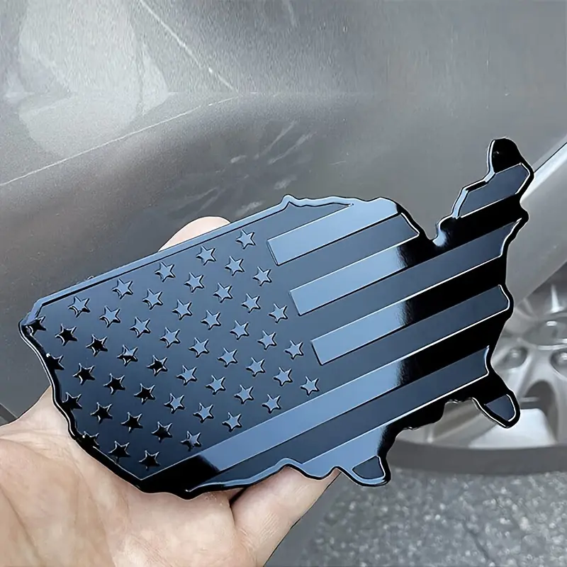 USA Emblems Flag Map Car Sticker Metal Emblem Badge Decal Waterproof Weather Resistant for Cars Motorcycles Bikes