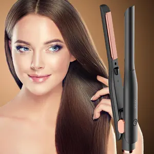 Portable Mini Hair Straightener, Straight and Curly Two-in-One Styling, Flat Clipper Hair Curler, Fluffy Permed Hair Artifact, Compact Pencil Flat Iron for Short Hair, Multifunctional Hair Straightener, Hair Straightening Iron