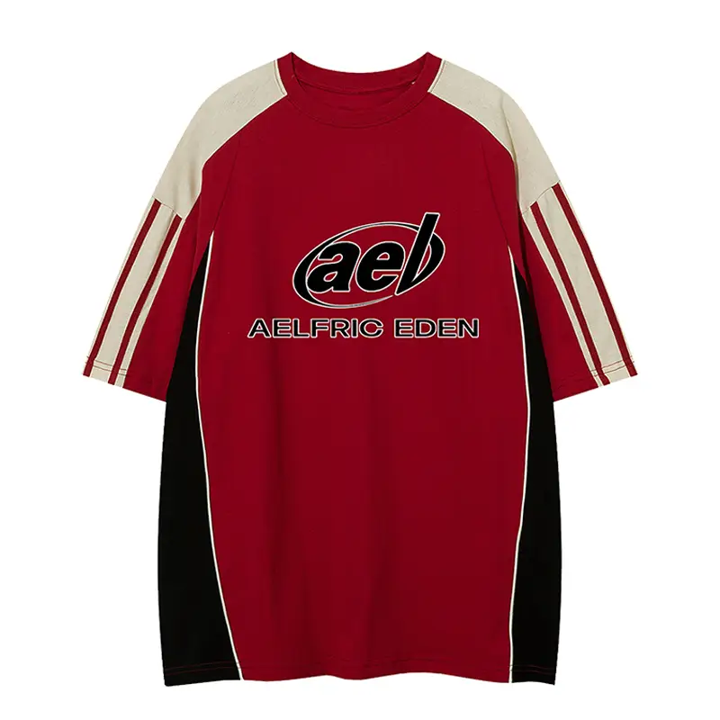 Aelfric Eden Contrast Color Speedway Racing Tee Crew Necks Raglan Shirt