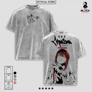 Makima - Chainsaw Man Anime Washed T-Shirt, Tanktop, Sweatshirt and Hoodie Oversize Unisex, Heavy Cotton Casual Streetwear Vintage Urban Outfit Fashion Clothes Top Anime Fans for Men and Women