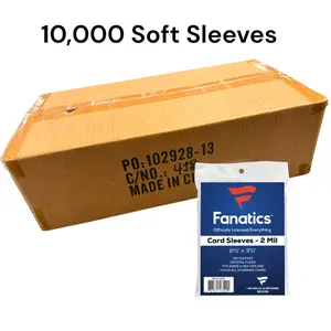 Fanatics Soft Sleeves for Standard Cards (2-5/8”x3-5/8”) 100ct x 100 packs/case (10,000 Sleeves)