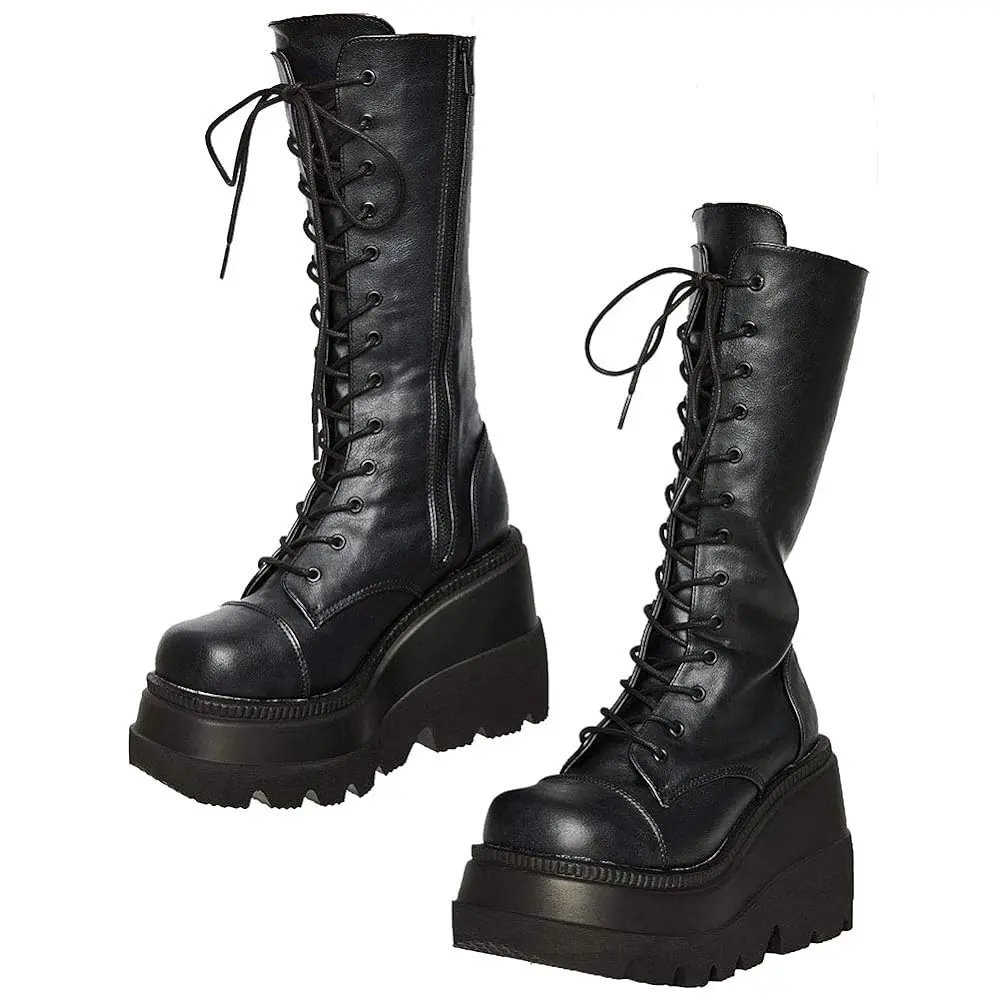Women's Boots Lace Up Costume Boots Heels Cosplay Knee High Boots