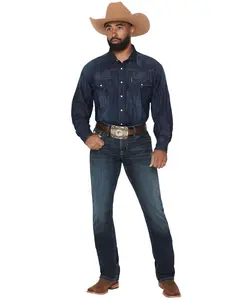 Cinch Men's Boot Barn Ian Dark Wash Slim Bootcut Performance Stretch Denim Jeans - Mb34236001