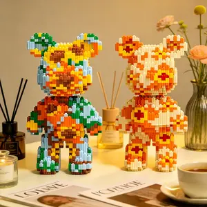 Soda Twin Bear 3D Puzzle Building Blocks Decoration, Unique Design, Bookshelf Home Office Cabinet Decor, Party Living Room TV Stand Display