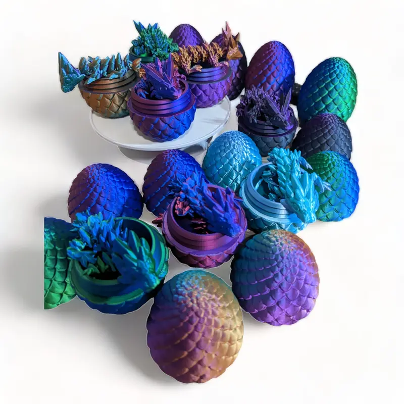 3D Printed Crystal and Gemstone Baby Dragon with Egg - Hours of Fun for everyone!!