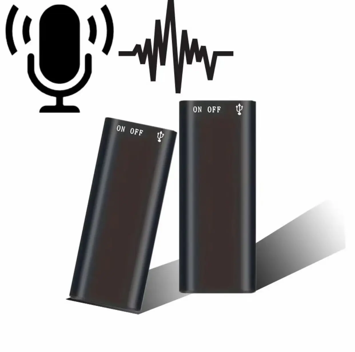 Professional Voice Activated Recorder with USB, Noise-Canceling, Compact Ultra-Slim Portable Audio Device for Business Meetings, Lectures