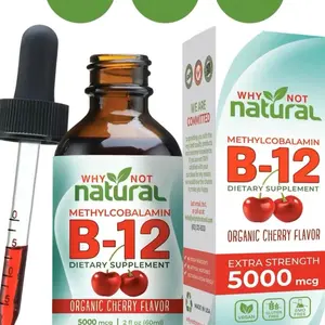 Why Not Natural Liquid B-12 Drops Naturally Boosts Mood, Increases Brain Function, and skyrockets your Metabolism Brain Health Gluten Free GMO Free