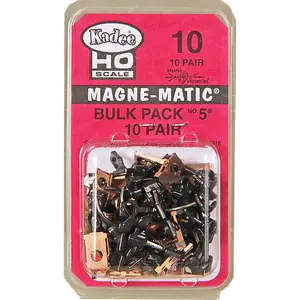 Kadee 10 HO Scale Bulk Pack - 10 pair #5 (NO.5) Metal Couplers - Medium (9/32") Centerset Shank, HO