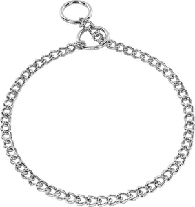 Herm Sprenger - Chrome Plated Steel Dog Training Collar - Narrow Round Links Slip Dog Chain - for Small Medium Large Dogs - Professional Training Collar - Made in Germany