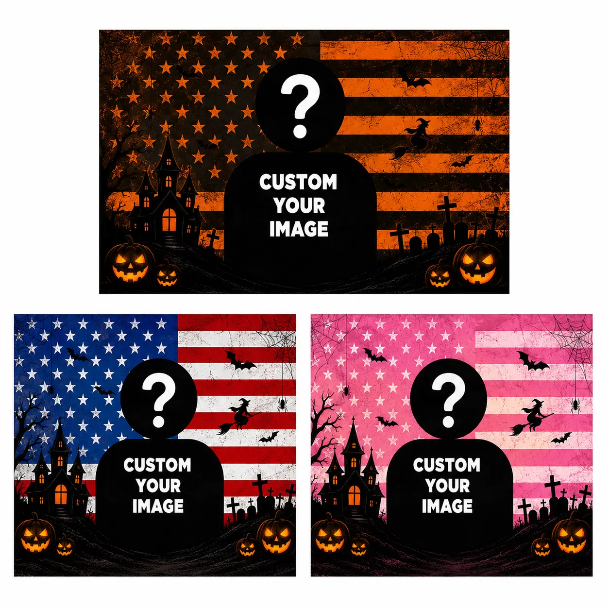 Personalized Halloween Tapestry, Custom Photo Wall Hanging, Spooky Ghost Pumpkin Witch Room Decor, Large Halloween Party Background, Holiday Home Decoration
