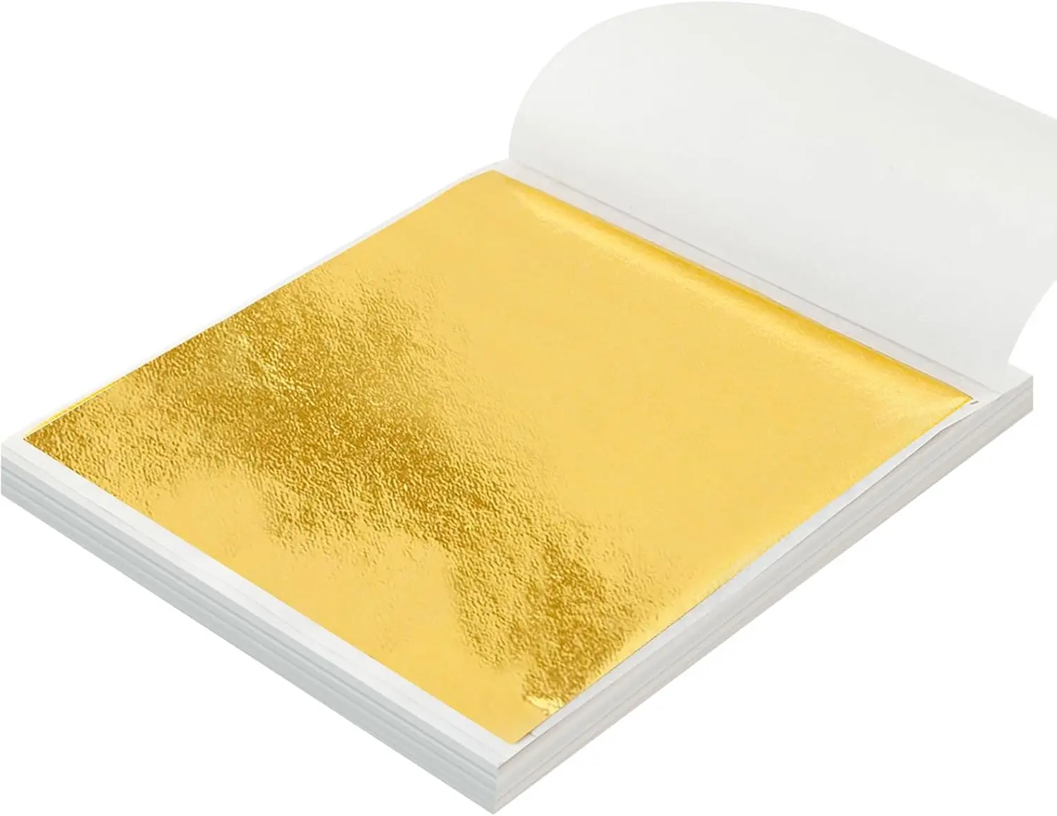 100 Pcs Gold Leaf Sheets, 3.15-Inch x 3.35-Inch Imitation Gold Foil Paper Sheets - No Fading, Easy to Apply, Premium Metallic Foil for Nail Art, Painting, Resin Jewelry & Furniture Decor