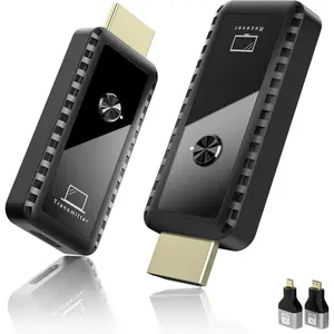 HDMI Transmitter and Receiver 328ft/100M,  HDMI Extender Kit, Plug & Play, 4K Decode Support 2.4/5G for Streaming Video and Audio to  from Laptop/Pc/Tv Box, Black