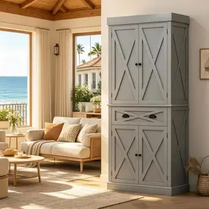 [Bellemave] 72.5" Tall Large Storage Cabinet,Pantry Storage Cabinet,Kitchen Cabinet with Adjustable Shelves,Bathroom Cabinet