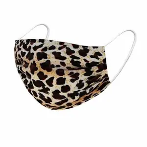 Cheetah print face covering mask