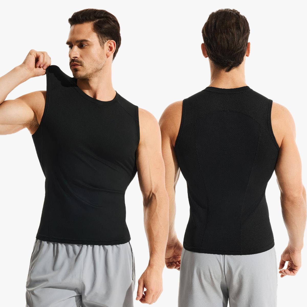 Nebility Men’s Compression Tank Top – Slim Fit Muscle Shaping Gym Shirt, Breathable & Sweat-Wicking Sleeveless Workout Vest for Training, Running & Fitness