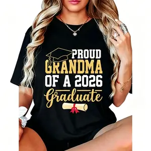 100% Cotton Proud Grandma of A 2026 Graduate Senior Class of 2026 Grad T-Shirt Tshirt