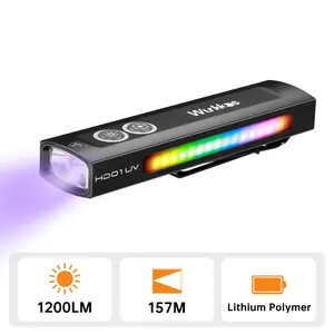 Wurkkos HD01UV Multifunctional EDC Flashlight with 365nm UV Light and White Flood Led Side RGB Lights/Dual Switch/Magnetic Tail Outdoor Emergency